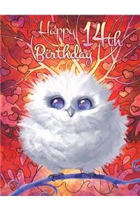 Happy 14th Birthday: Cute Fantasy Owl Discreet Internet Website Password Organizer, Birthday Gifts for 14 Year Old Boys or Girls, Kids, Teenagers, Son or Daughter, Grandson or Granddaughter, Best Friend, Large Print Book, Size 8 1/2 X 11