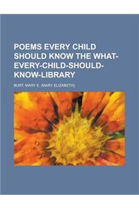 Poems Every Child Should Know the What-every-child-should-know-library