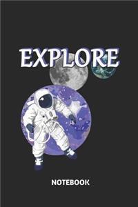 Explore Notebook: Large 6x9 Classic 110 Dot Grid Pages Notebook for Notes, Lists, Musings, Bullet Journaling, Calligraphy and Hand Lettering or School.