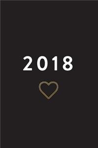 2018: Planner, Monthly, Weekly, Daily, January 2018 - December 2018, Heart