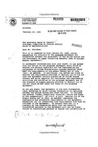 B-230201 [comments on Proposed U.S.-Japan Agreement]