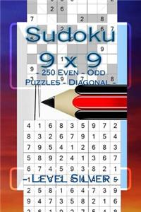 Sudoku 9 X 9 - 250 Even - Odd Puzzles - Diagonal - Level Silver