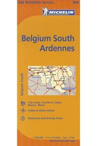 Michelin Map Belgium: South, Ardenne 534
