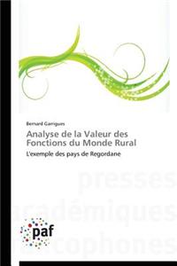 Analyse de la Valeur Des Fonctions Du Monde Rural