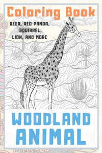 Woodland Animal - Coloring Book - Deer, Red panda, Squirrel, Lion, and more