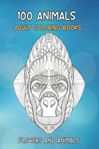 Adult Coloring Books Flowers and Animals - 100 Animals