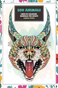 Libri da colorare Mandala per adulti - Livello facile - 100 Animali