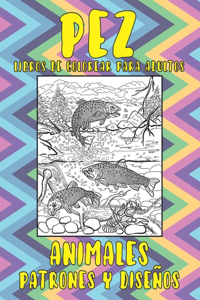 Libros de colorear para adultos - Patrones y Diseños - Animales - Pez