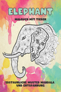 Erstaunliche Muster Mandala und Entspannung - Malbuch mit Tieren - Elefant