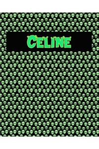 120 Page Handwriting Practice Book with Green Alien Cover Celine