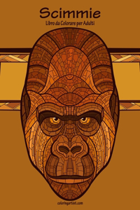 Scimmie Libro da Colorare per Adulti 1