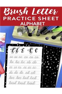 Brush Letter Alphabet Practice Sheet