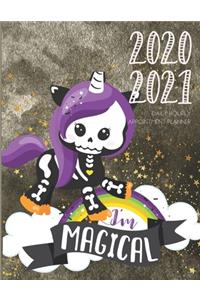 Daily Planner 2020-2021 Skull Unicorn 15 Months Gratitude Hourly Appointment Calendar