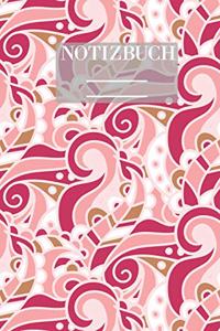 Notizbuch Garten Muster Pattern Pflanzen Blumen Pflanze Flower Blüte Retro Pink Rot Hobby