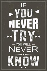 If You Never Try You Will Never Know