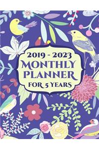2019 - 2023 for 5 Years Monthly Planner