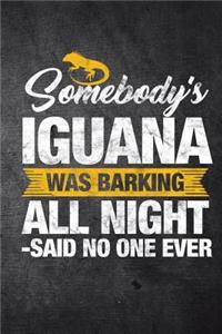 Somebody's Iguana Was Barking All Night Said No One Ever