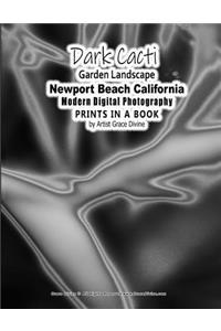 Dark Cacti Garden Landscape Newport Beach California Modern Digital Photography PRINTS IN A BOOK by Artist Grace Divine