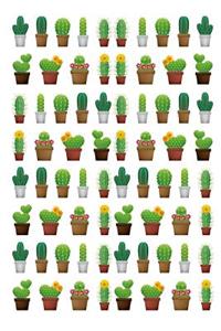 Cactus Flower Design Blank White Notebook Journal 120 College Ruled Pages 6 X 9