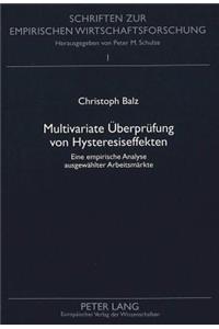 Multivariate Ueberpruefung von Hysteresiseffekten
