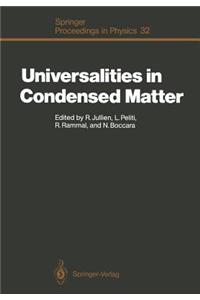 Universalities in Condensed Matter