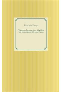 Wir Spielen Dame Auf Einem Schachbrett Mit Mensch-Argere-Dich-Nicht-Figuren