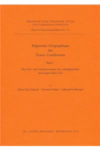 Repertoire Geographique Des Textes Cuneiformes