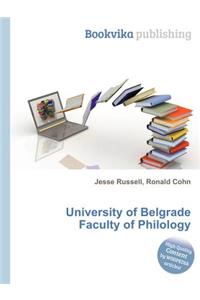 University of Belgrade Faculty of Philology