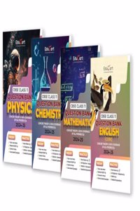 Educart CBSE Class 11 Question Bank PHYSICS, CHEMISTRY, MATHEMATICS & ENGLISH 2024-25 Bundle (Set of 4 Books) For 2025 Board Exams