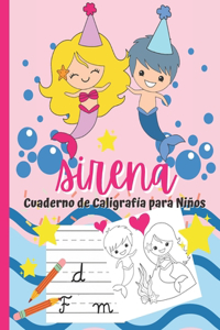 Sirena, Cuaderno de Caligrafía para Niños