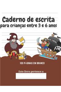 Caderno de escrita para crianças entre 3 e 6 anos