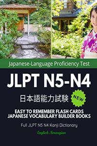 Easy to Remember Flash Cards Japanese Vocabulary Builder Books. Full JLPT N5 N4 Kanji Dictionary English Norwegian