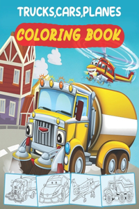 Trucks, Cars, Planes coloring book
