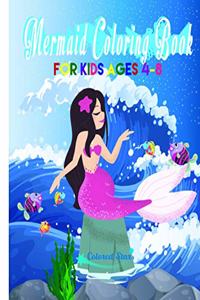 Mermaid Coloring Book for kids ages 4-8