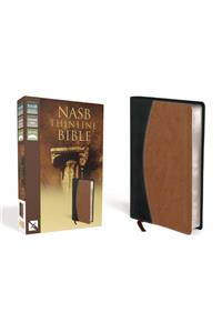 NASB, Thinline Bible, Leathersoft, Black/Tan, Red Letter Edition