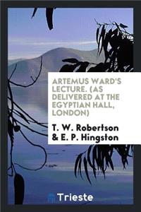 Artemus Ward's Lecture