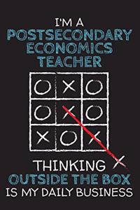 I'm a POSTSECONDARY ECONOMICS TEACHER: Thinking Outside The Box - Blank Dotted Job Customized Notebook. Funny Profession Accessories. Office Supplies, Work Colleague Leaving Gift, Co-Work