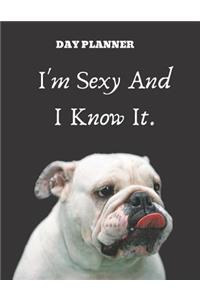 Undated, Blank Hourly Appointment Book For Daily Planning - Day Planner - English Bulldog Dog Pic