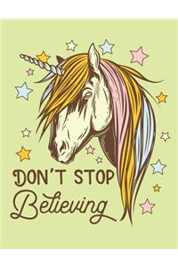 Unicorn Don't Stop Believing Notebook