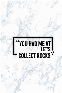 You Had Me at Let's Collect Rocks