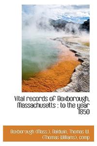 Vital Records of Boxborough, Massachusetts