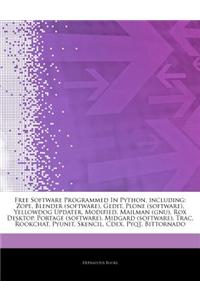 Articles on Free Software Programmed in Python, Including: Zope, Blender (Software), Gedit, Plone (Software), Yellowdog Updater, Modified, Mailman (Gn