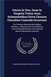 Omnia in Uno, Quae in Singulis Totius Anni Solemnitatibus Extra Chorum Choraliter Canenda Occurrunt