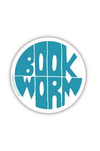 Book Worm (blue) Sticker