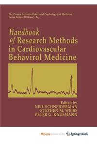 Handbook of Research Methods in Cardiovascular Behavioral Medicine