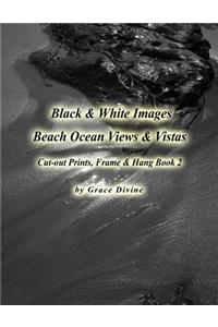 Black & White Beach Ocean Views & Vistas Cut-out Prints, Frame & Hang Book 2