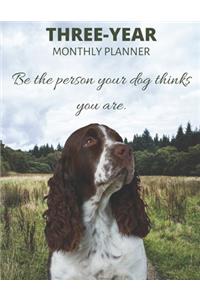 Three Year Monthly Planner Starting 2020 Agenda with Weekly Plan Space - Best Gift For Dog Owner - Funny Welsh Springer Spaniel Appointment Book for 2021 & 2022