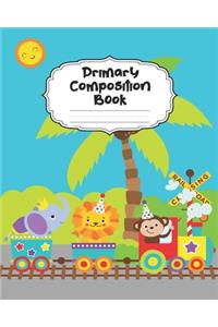 Zoo Animal Train Primary Composition Book