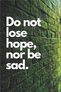 Do not lose hope, nor be sad.