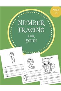 Number Tracing for Youth: Number Tracing Book for Youth / Notebook / Practice for Kids / Coloring / Number Writing Practice - Gift